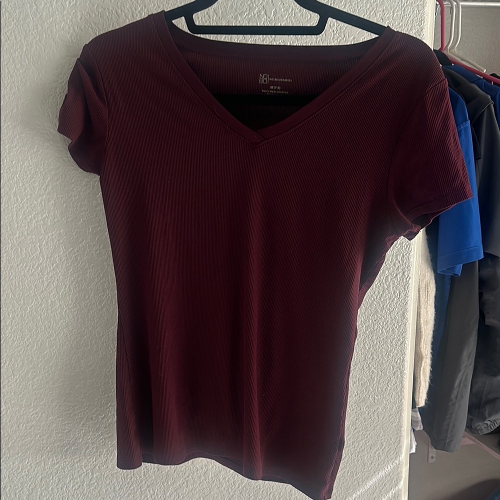No Boundaries Red Fitted Short Sleeve T-Shirt